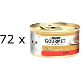 (€ 9,01/kg) Purina Gourmet Gold Feine Pastete Rind Katzenfutter Mousse 72x 85 g