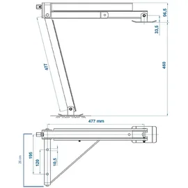 PRO PLUS ProPlus 361510 ausziehbare Eckstütze, rechts vorne/links hinten am Anhänger, 600 kg, 460 mm