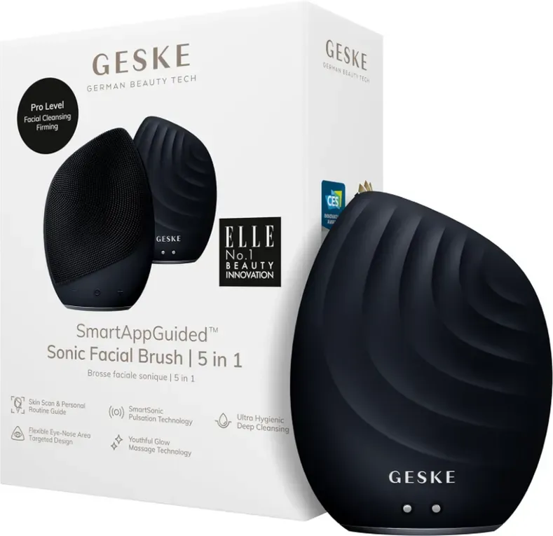 GESKE Sonic Gesichtsbürste 5-in-1 Schwarz Sonic Gesichtsreiniger