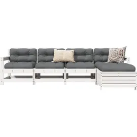 vidaXL Garten-Lounge-Set 5-tlg. weiß Kiefer