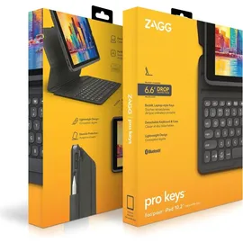 ZAGG Pro Keys Tastatur Hülle für iPad 10,2'' grau / schwarz