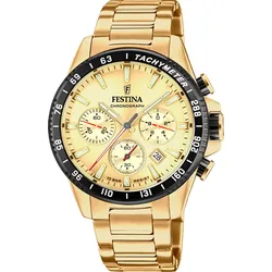 Festina Quarz Herren Timeless Chronograph F20634/6 - beige,gold - 45mm