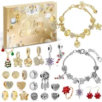 Adventskalender Schmuck 2024 Mädchen Teenager Frauen Halskette Ringe Ohrringe