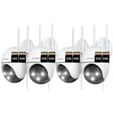 ieGeek Überwachungskamera 2K Überwachungskamera Aussen Kamera Überwachung Aussen Wlan IP (Aussen, AuBenbereich, außen, utdoor Kabel Außenkamera WiFi PTZ Outdoor Camera Dome Aussen kamera, 4-tlg., Videoüberwachung Kamera mit Farbige Nachtsicht Bewegungserkennung, 24/7 Aufnahme,& Ton und Lichtalarm)