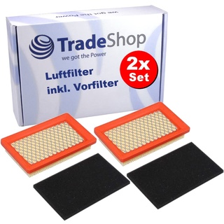 2x Trade-Shop 2in1 Filter-Set (Luftfilter + Vorfilter) für Güde BW 56 2 ES, BW 56 ES, GM T-554-16 SP ES, GM T-554-16 SP/Benzin Rasenmäher