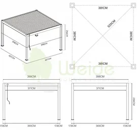 Weide Pavillon Deluxe ca. 400x255x400 cm