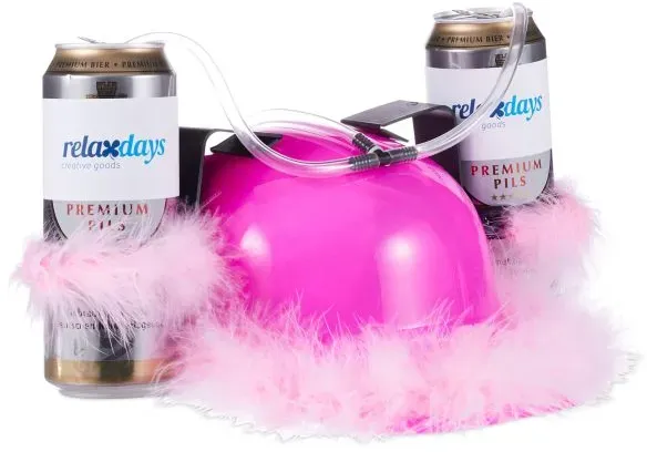 Relaxdays 10 x Bierhelm Pink Pink,Rosa,Transparent