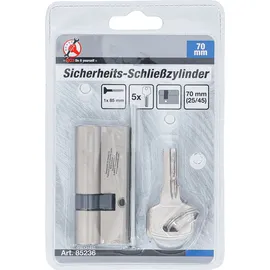 BGS Diy 85236 Sicherheits Schließzylinder Zylinderlänge 70mm Größe 25/45mm