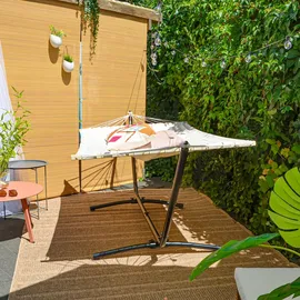 AMANKA Outdoor Hängematte mit Gestell - 310cm Hängemattengestell 200x120 Stabhängematte