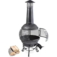 Flavius Gartenofen Terrassenofen Gusseisen/stahl 140 Cm Silberfarben