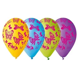 Ballon 30 cm 5 Stück - Butterflys