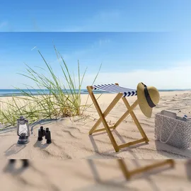 Erst-Holz Campinghocker XL Blau/Weiß