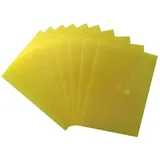 EXXO by HFP 90453 Dokumententasche mit Klettverschluss A5 quer, 10 Stück, Ausführung: PP-Kunststoff, 250 x 180 mm, transparent gelb