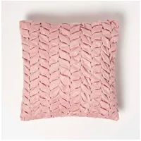 Homescapes Dekokissen Grace plissiertes Samtkissen mit Füllung – altrosa, 45 x 45 cm rosa