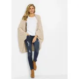 bonprix Strickponcho aus Feinstrick Beige