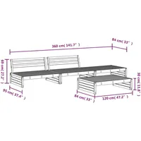 vidaXL 4-tlg. Garten-Lounge-Set Weiß Massivholz Kiefer