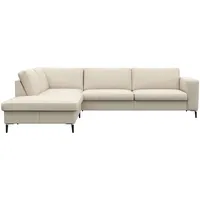 FLEXLUX Ecksofa »Fiore, L-Form, bequem und komfortabel durch hochwertigem Sitzaufbau«, breite Armlehnen, Kaltschaum, Füße Alu+schwarz weiß