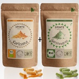 Bio 210stk. Kurkuma Kapseln + 210stk. Gerstengras Kapseln, vegan Superfood Kombi