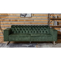 KAWOLA Sofa NILO 3-Sitzer Velvet Vintage moosgrün