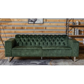 KAWOLA Sofa NILO 3-Sitzer Velvet Vintage moosgrün
