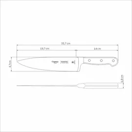 Tramontina Kochmesser CENTURY WOOD Holzgriff 20 cm