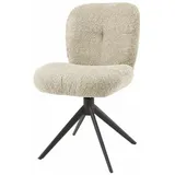 Feeling4Home Stuhl 2er-Set Esszimmerstuhl Spizag Drehbar - Teddy-Stoff, Sand, Drehbar beige