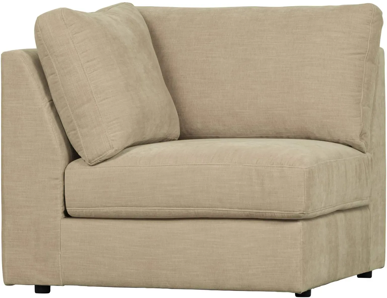 Modulsofa Family Eck-Element, weicher Webstoff, modern, sandbeige, flexible Verbindung
