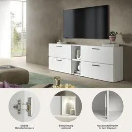 xonox.home Xonox Wohnwand, Weiß, Holzwerkstoff, 176x67x34 cm Wohnzimmer, Wohnwände, Anbauwände
