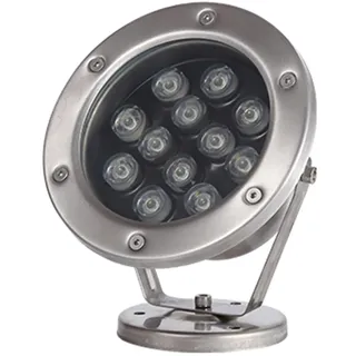 Strahler Unterwasser IP68 Wasserdicht Niederspannung Led Unterwasserlicht Material: Rostfreier Stahl Einstellbarer Winkel Schwimmbad Scheinwerfer für Unterwasser, Springbrunnen, Teich(Kaltes Weiß,12W(