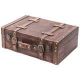HMF VKO103 Vintage Koffer aus Holz | 38 x 26 x 13 cm | Groß | Deko Klassik