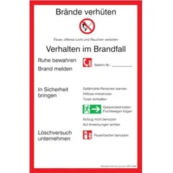 SafetyMarking Verbotsschild Aluminium B200xH300 mm Brandschutzverordnung BRD