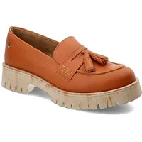 Orange Halbschuhe Maciejka Bequeme Damen Lederschuhe, 38