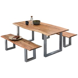 SIT Möbel TABLES & CO Esszimmertisch Stahl/Akazie Silber