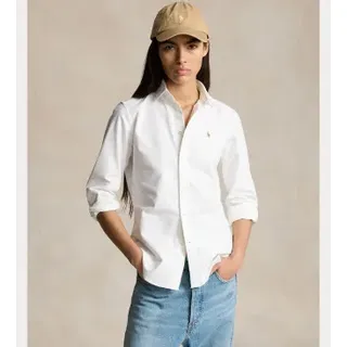 Polo Ralph Lauren für Damen. 211891377003 Schmal geschnittenes Oxford-Hemd weiß (38), Lässig, Baumwolle, Klassisch, Langarm