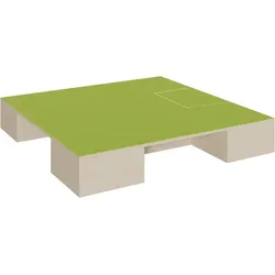 Quadrat-Podest mit Linoleum-Deckplatte und 3 Garagennischen