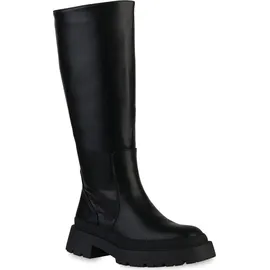 VAN HILL Damen Leicht Gefütterte Klassische Stiefel Profilsohle Schuhe 839375, Farbe: Schwarz, 39 - 39