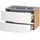 WELLTIME Waschtisch "Kaunas", weiß (matt weiß, wotaneiche, wotaneiche), B:80cm H:56cm T:47cm, Waschtische, Waschtisch, Breite 80 cm, mit Soft-Close Funktion