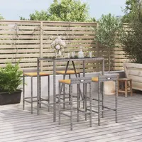 vidaXL Gartenbar-Set 5-tlg. Grau