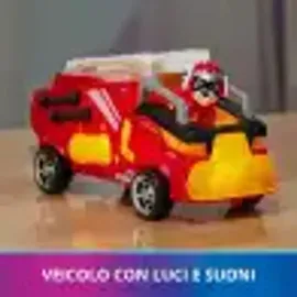 Paw Patrol Mighty Kinofilm Fahrzeug von Marshall mit Welpenfigur Rot/Gelb