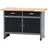 KÜPPER Werkbank m. 2 Türen & 2 Schubladen 84 x 120 x 60 cm Schwarz-Hellgrau