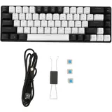 ciciglow Mechanische Tastatur mit 68 Tasten, Kabelgebundene Mechanische Gaming-Tastatur, RGB-Licht, Zweifarbig, Kompakte PC-Tastatur für Computer, Laptop (Schwarz-Weiss)