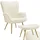 Tectake Relaxsessel Hygge gepolstert 71 x 100,5 x 73 cm Beige mit Hocker
