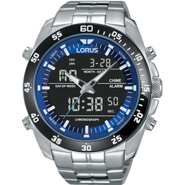 Lorus Herren Analog-Digital Quarz Uhr mit Metall Armband RW629AX5, Schwarz