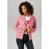 Aniston CASUAL Blouson, aus melierter Bouclé-Jacquard-Qualität, Gr. 40, weinrot-pink-weiß, , 31208317-40