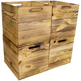 Kistenkolli Altes Land Obstkiste 4 tlg. Holz 40 x 30 x 20 cm Braun