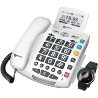 Geemarc SERENTIES Schnurgebundenes Seniorentelefon inkl. Notrufsender Beleuchtetes Display Weiß