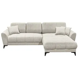 ed exciting design BERN Ecksofa mit Schlaffunktion in Ivory - Moderne Eckcouch in L-Form frei im Raum stellbar, Bettkasten mit - 281 x 189 cm (B/H/T)