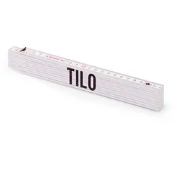 Personalisierter Zollstock | Metrie 2m Block 52 | mit männlichen Namen Name: Tilo