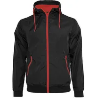 Build Your Brand Windrunner Jacke Black / Red 3XL