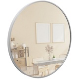 Terra Home Wandspiegel - Rund, 60x60 cm, Silber, Modern, Metallrahmen Spiegel - für Flur, Wohnzimmer, Bad oder Garderobe
